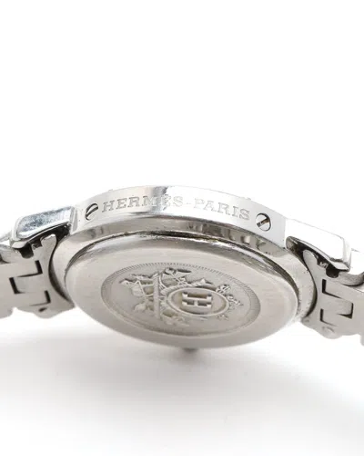 Pre-owned Hermes Hermès Clipper 24mm Ca 2000 Watch In Silver