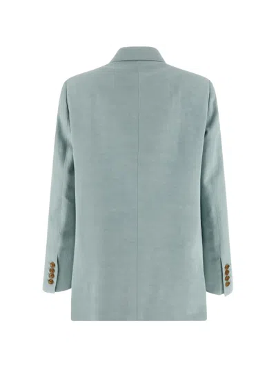 Blazé Milano Double Breasted Structured Shoulder Tailored Jacket In Blue