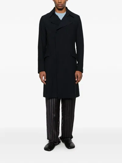 Masnada Frayed Coat In Black