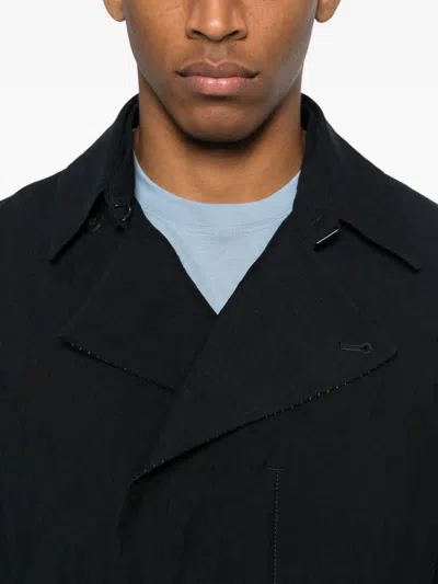 Masnada Frayed Coat In Black
