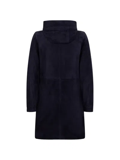Moorer Antibes Button-collar Parka In Blue