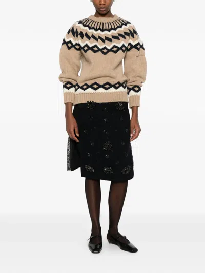 N°21 Geometric-pattern Sweater In Neutral
