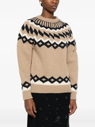 N°21 Geometric-pattern Sweater In Neutral