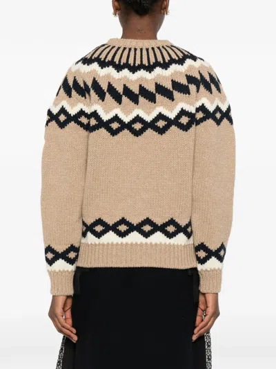 N°21 Geometric-pattern Sweater In Neutral
