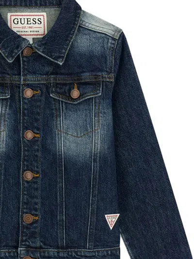 Guess Two-tone Denim Jacket In Blue