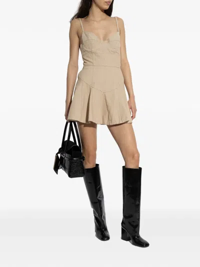 Dsquared2 Bustier-style Flared Dress In Neutral