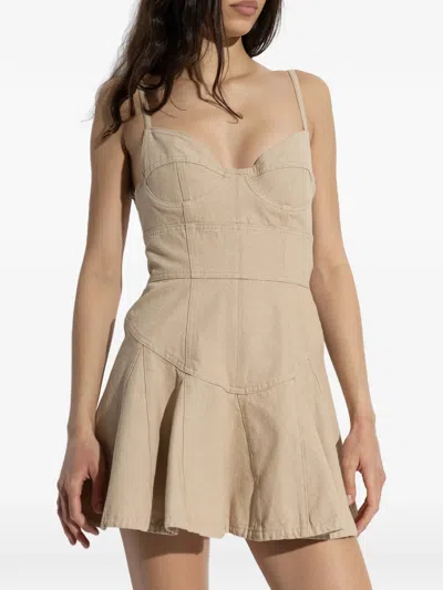Dsquared2 Bustier-style Flared Dress In Neutral