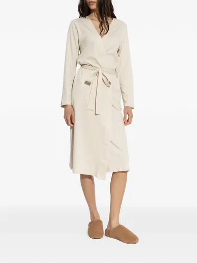 Hanro Belted Bathrobe In Neutral