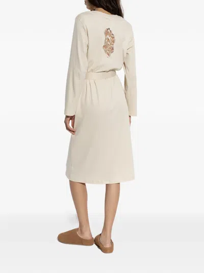 Hanro Belted Bathrobe In Neutral