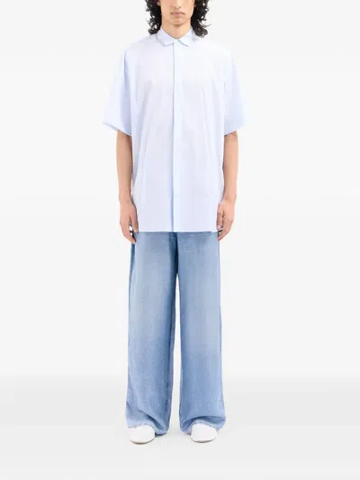 Pierre-louis Mascia Point Collar Geometric Shirt In White