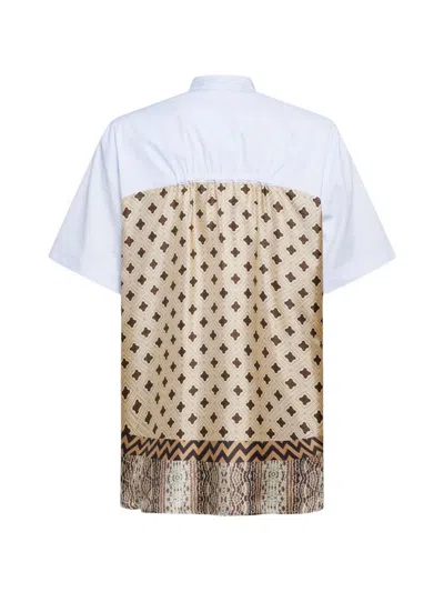 Pierre-louis Mascia Point Collar Geometric Shirt In White