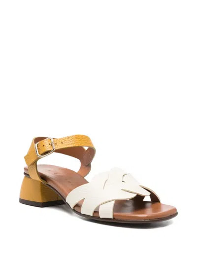 Chie Mihara Leather Sandals In White