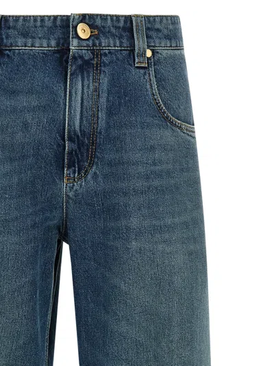 Brunello Cucinelli Blue Stonewashed Denim Jeans In Blue