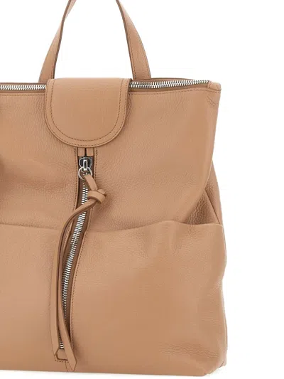 Gianni Chiarini Urban Backpack Adjustable Straps Front Zip Pocket In Brown