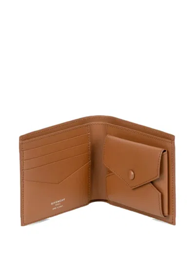 Givenchy Pebbled Leather Wallet In Brown
