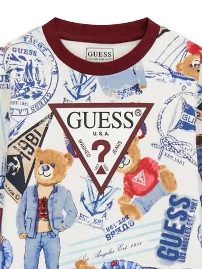 Guess Bear-print Sweatshirt In Multi
