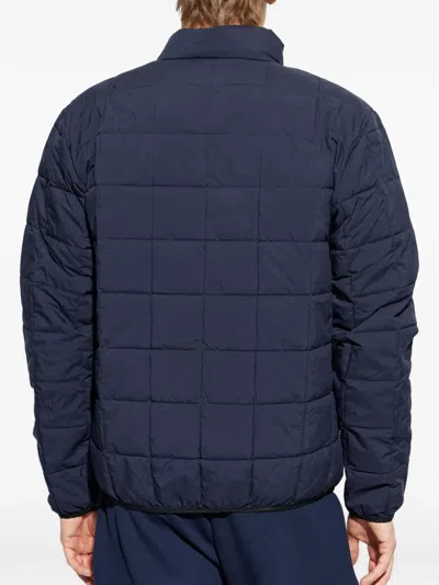 Ea7 Logo-patch Quilted Jacket In Blue