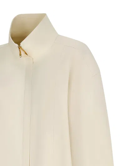 Darkpark Organic Cotton Jacket With High Collar And Pockets In Neutral