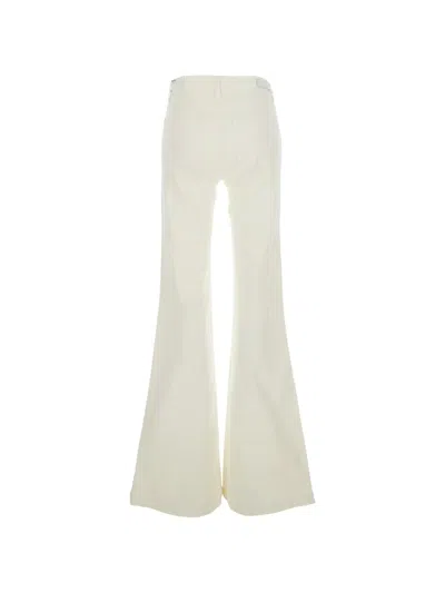 Ag White Jeans With Back Logo Patch In Cotton Woman In White