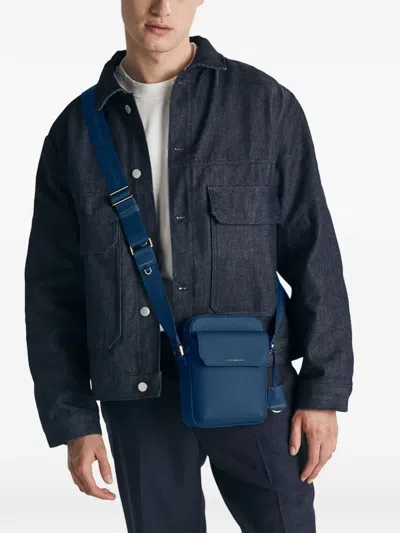 Maison De Sabre Small Leather Messenger Bag In Blue