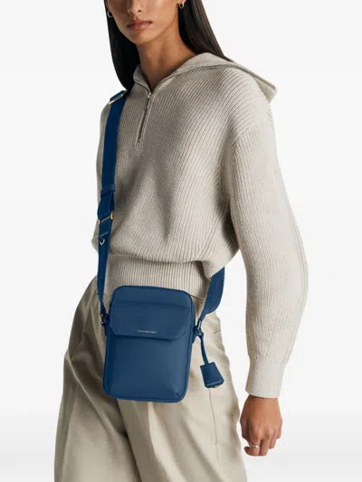 Maison De Sabre Small Leather Messenger Bag In Blue