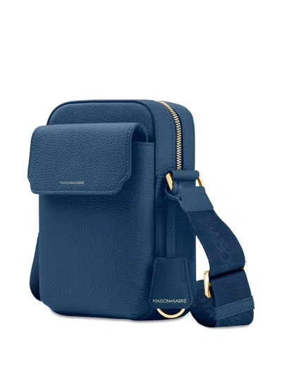 Maison De Sabre Small Leather Messenger Bag In Blue