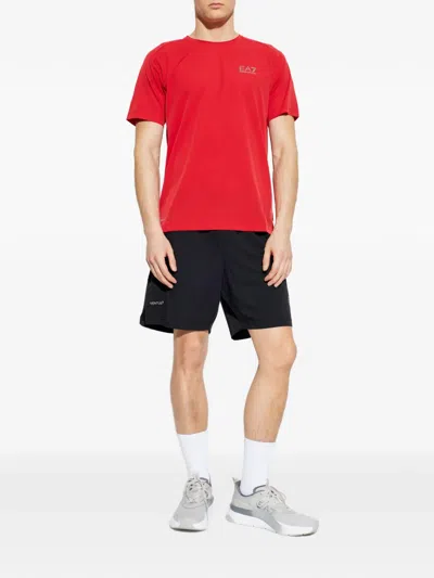 Ea7 Logo-print Shorts Set In Red