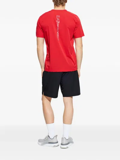 Ea7 Logo-print Shorts Set In Red