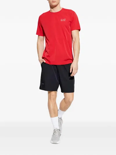 Ea7 Logo-print Shorts Set In Red