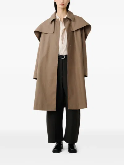 Studio Nicholson Haver Detachable-panel Coat In Brown
