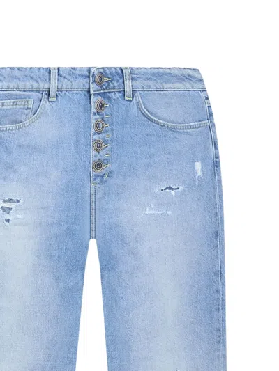 Dondup Belt-loop Buttoned Jeans In Blue