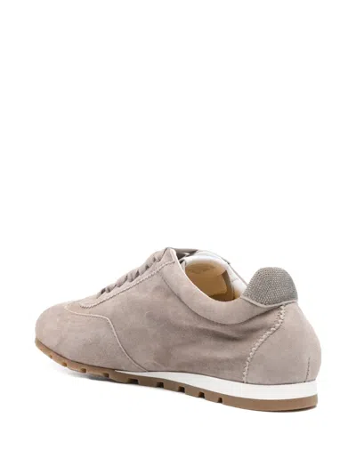 Doucal's Lace-up Flat Sneakers In Neutral