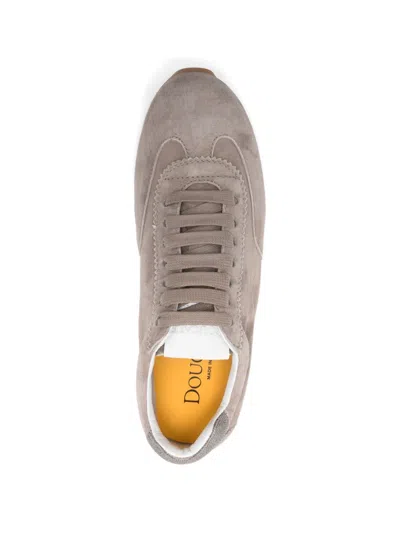 Doucal's Lace-up Flat Sneakers In Neutral