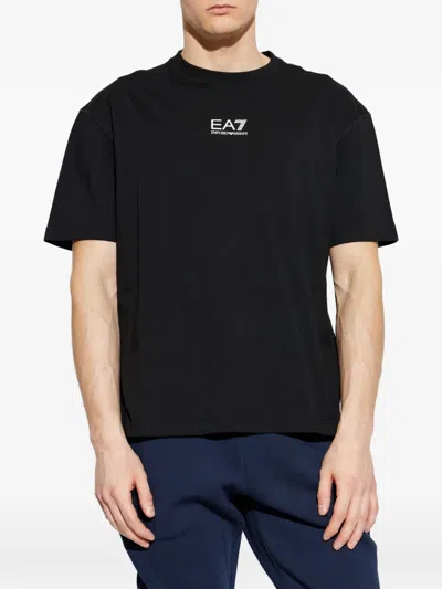 Ea7 Lohgo-print T-shirt In Black