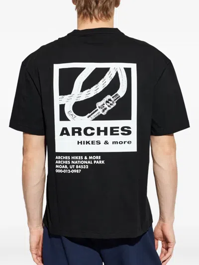 Ea7 Lohgo-print T-shirt In Black