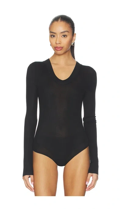 Entire Studios Circle Neck Bodysuit In Black