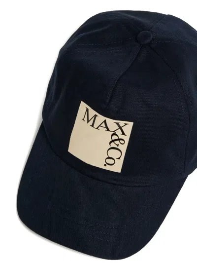 Max & Co Logo Patch Cap In Blue