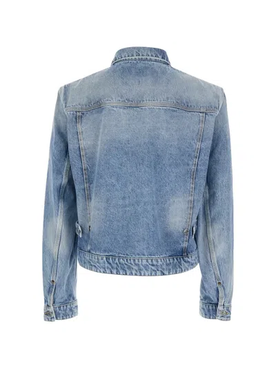 Dsquared2 Diagonal-wash Pockets Jacket In Blue