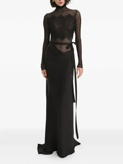 2310 Studio Draped Maxi Skirt In Black