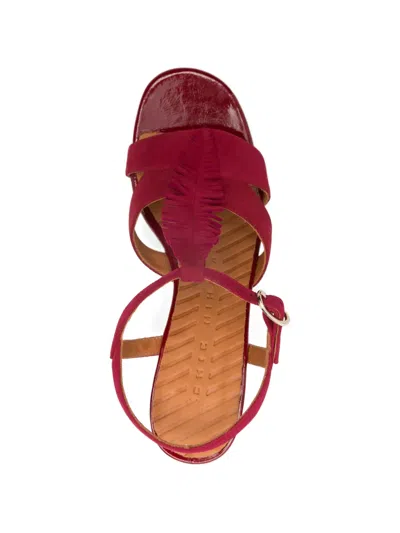 Chie Mihara Balia Suede Sandals In Red