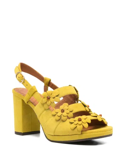 Chie Mihara Flower Perli Leather Sandals In Multi