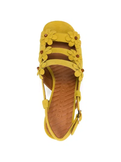 Chie Mihara Flower Perli Leather Sandals In Multi