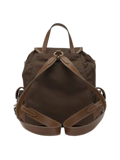 Miu Miu Logo Backpack In Brown
