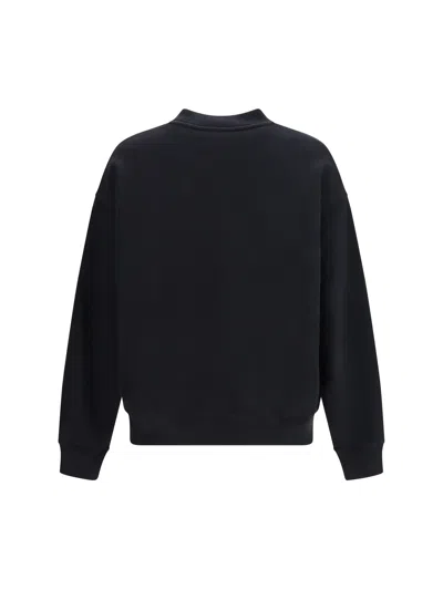 Off-white Mens Black Off-logo Crewneck Cotton Sweatshirt In Black