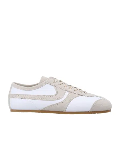 Dries Van Noten Leather Sneakers Low Profile Suede Panels Rubber Sole In Multi
