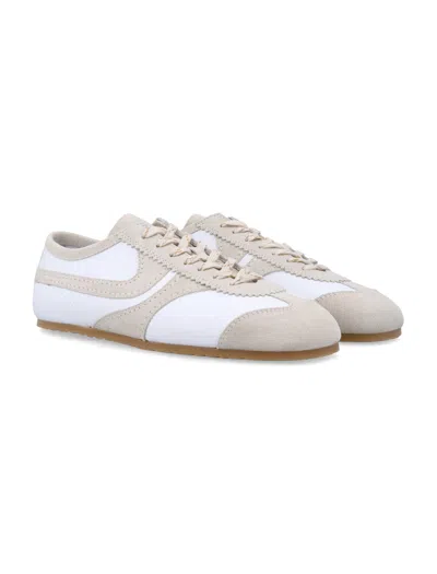 Dries Van Noten Leather Sneakers Low Profile Suede Panels Rubber Sole In Multi
