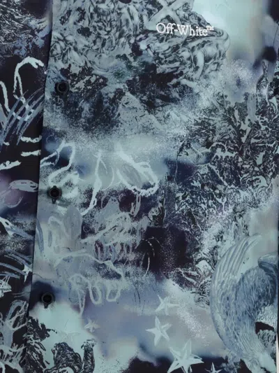 Off-white Multicolor Viscose Pattern Shirt In Blue