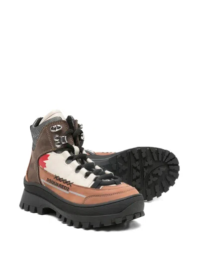 Dsquared2 Logo-print Boots In Brown