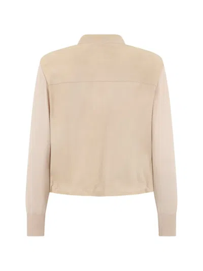 Moorer Button Suede Jacket In Multi