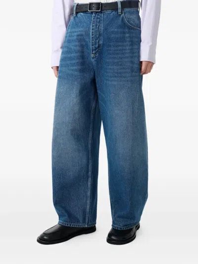 Studio Nicholson Belt Loop Jeans In Blue